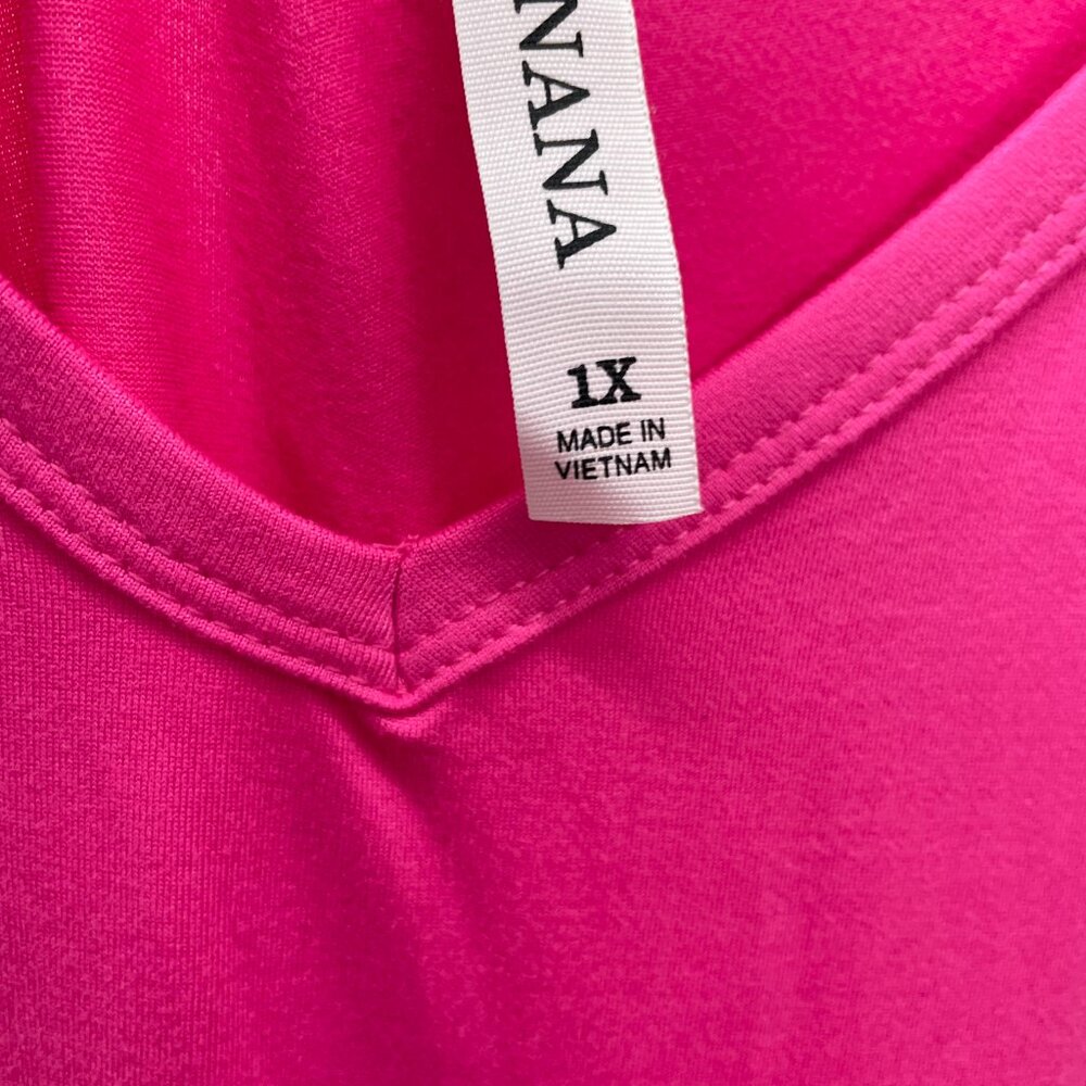 NEW! Zenana HOT PINK Casual Flowy Cami Bodice Tiered Maxi Dress Size 1X - Picture 5 of 6